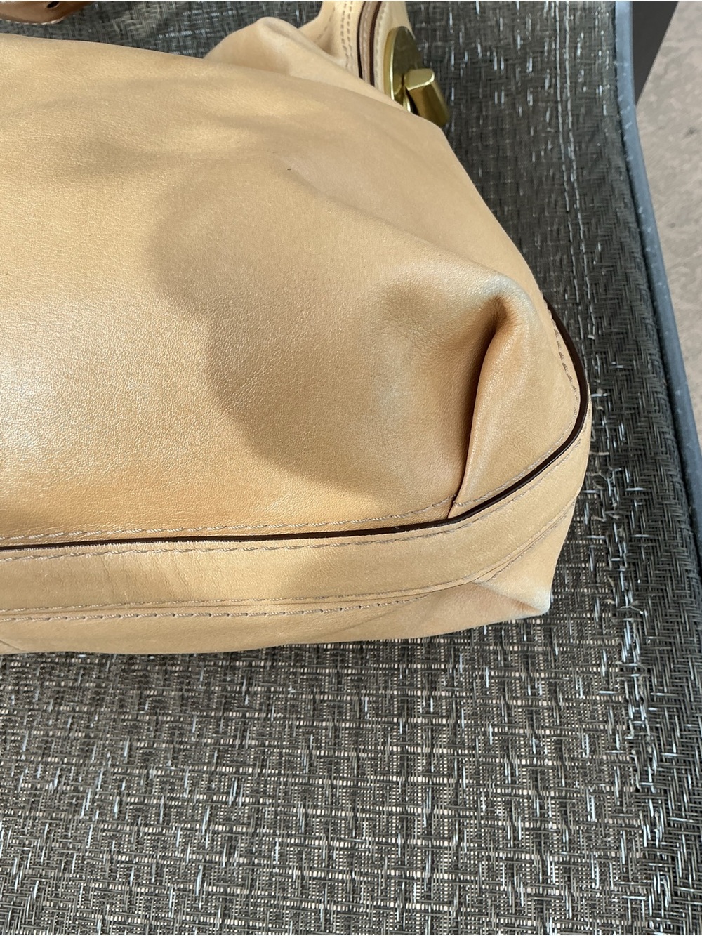 Coach Vintage Camel Tan Leather PEYTON Shoulder Bag 14502 - Picture 5 of 11